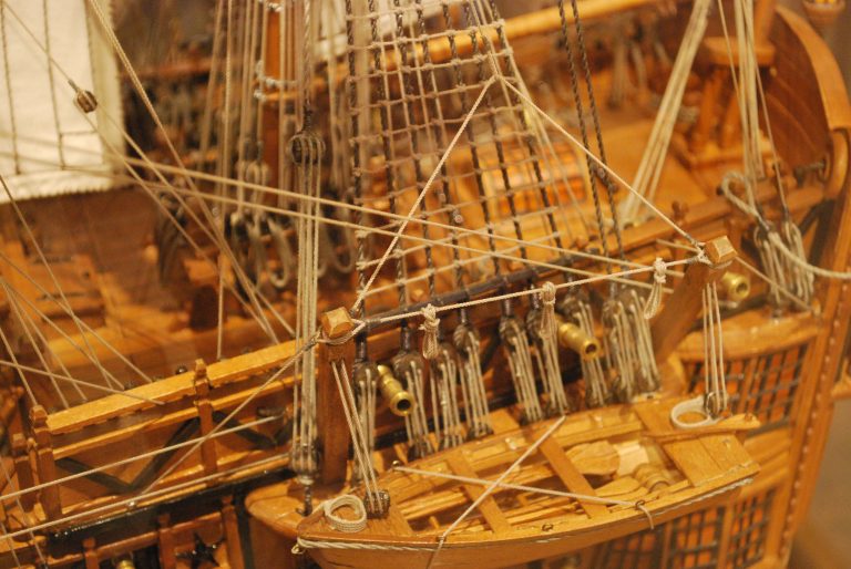 Macro image of a ship model's details